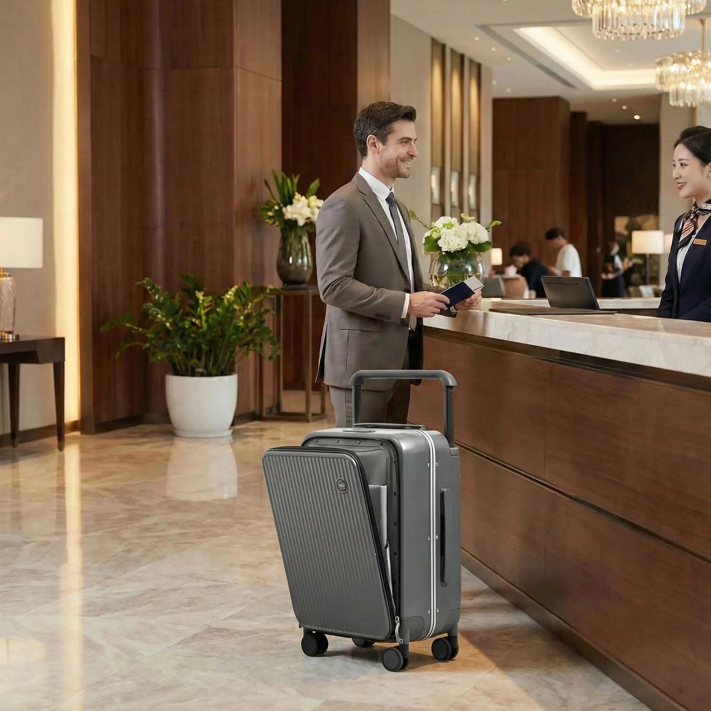 Valise Luxe Aluminium à large poignée - Sacan Distributions