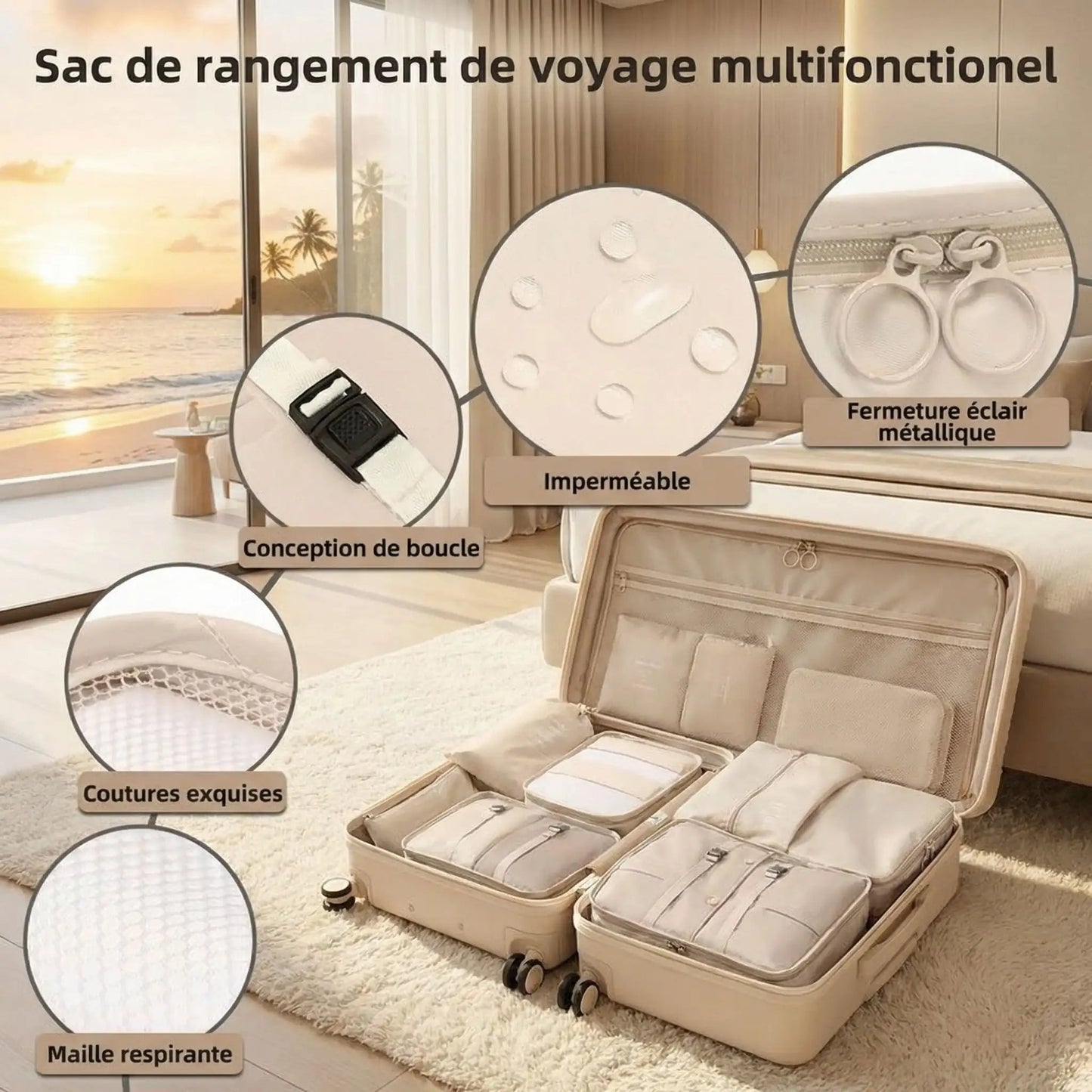 Sacs de rangement de voyage / Ensemble de 9 pièces - Sacan Distributions