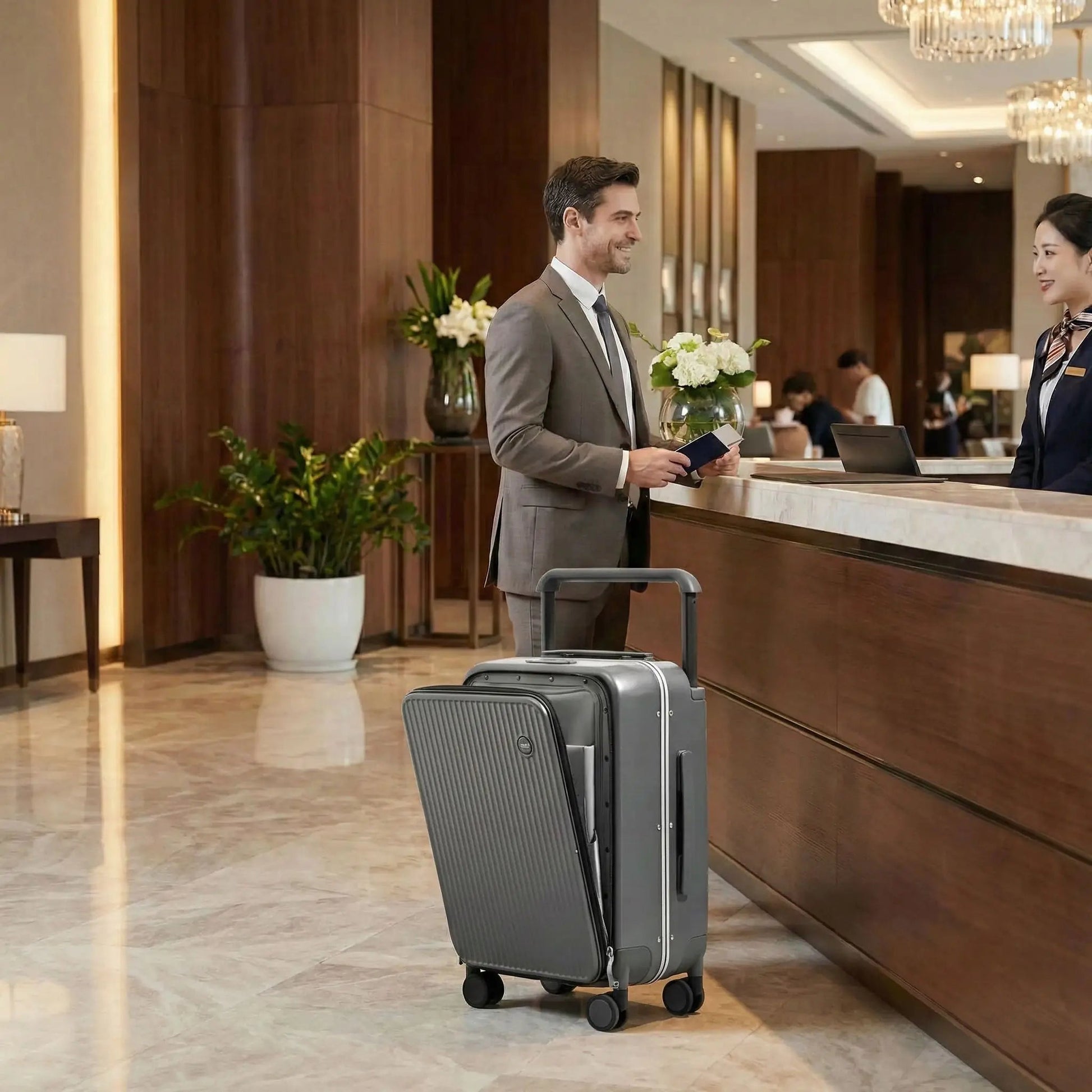 Valise Luxe Aluminium à large poignée - Sacan Distributions